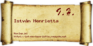 István Henrietta névjegykártya