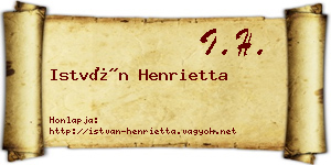 István Henrietta névjegykártya