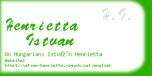 henrietta istvan business card